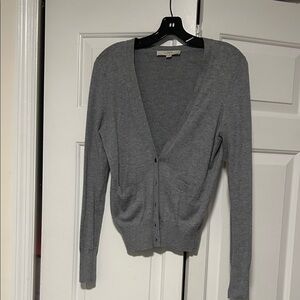 LOFT Charcoal Cardigan Sweater